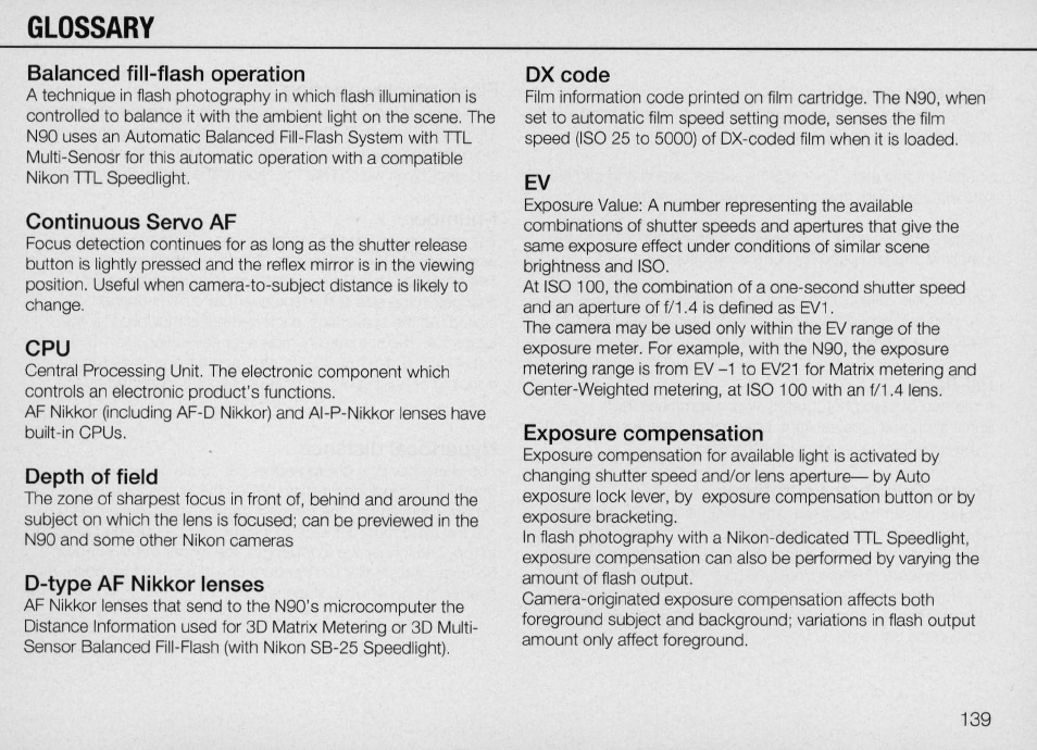 About reflectance | Nikon Camera N90 User Manual | Page 139 / 236