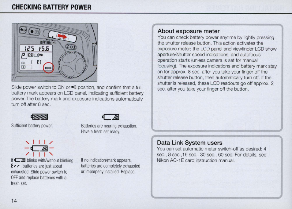 Mounting the lens | Nikon Camera N90 User Manual | Page 14 / 236