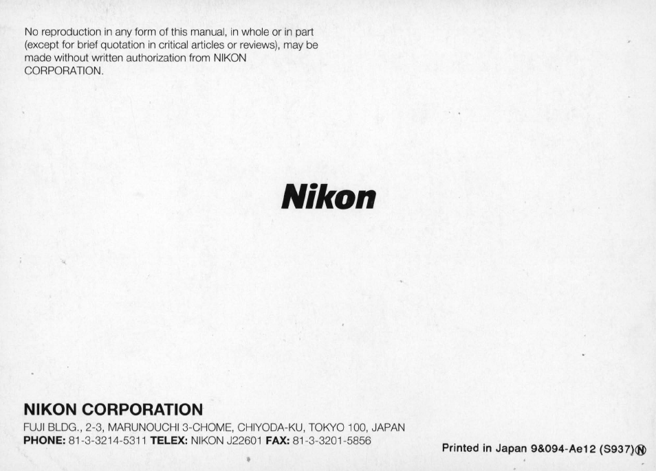 Nikon Camera N90 User Manual | Page 148 / 236