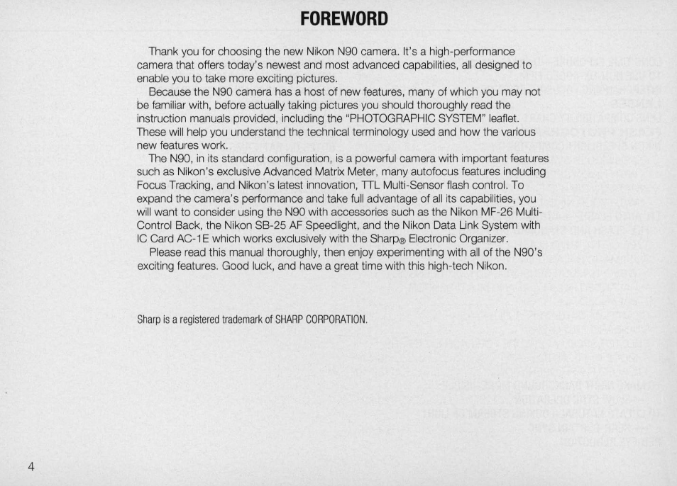 Bulb, Lenses, Flash photography | Nikon Camera N90 User Manual | Page 4 / 236