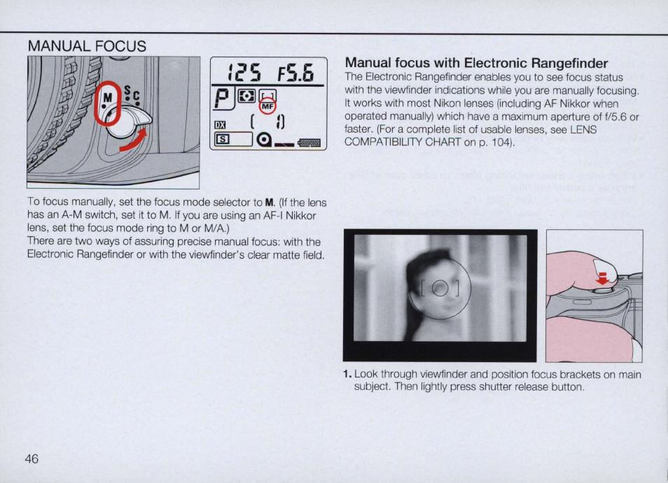 Focus, Focus area, When using nikon dedicated speedlight | Focus -48, Focus area -35 | Nikon Camera N90 User Manual | Page 46 / 236