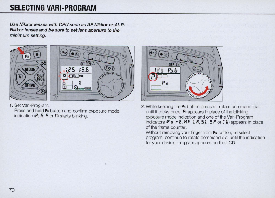 Manual focus with electronic rangefinder | Nikon Camera N90 User Manual | Page 70 / 236