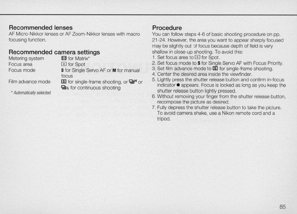 Nikon Camera N90 User Manual | Page 85 / 236