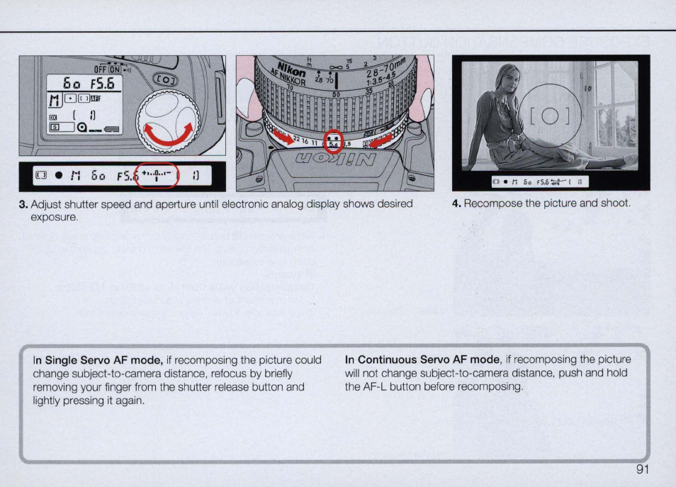 Operation in aperture-priority auto exposure mode, I г 5 | Nikon Camera N90 User Manual | Page 91 / 236