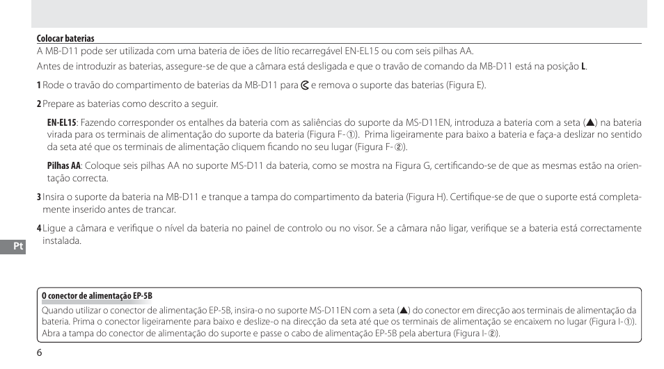 Colocar baterias | Nikon Multi-Power Battery Pack G02 User Manual | Page 122 / 332