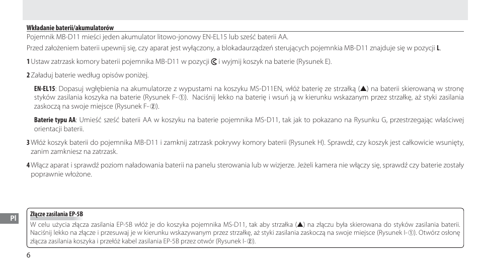 Wkładanie baterii/akumulatorów | Nikon Multi-Power Battery Pack G02 User Manual | Page 152 / 332