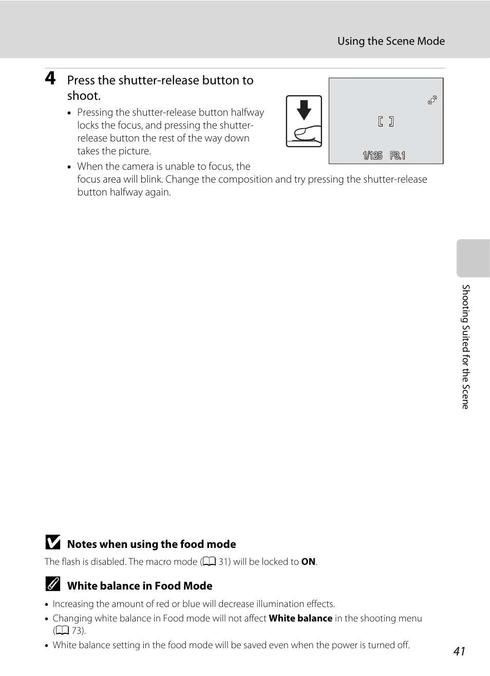 Press the shutter-release button to shoot | Nikon Coolpix L19 User Manual | Page 53 / 140