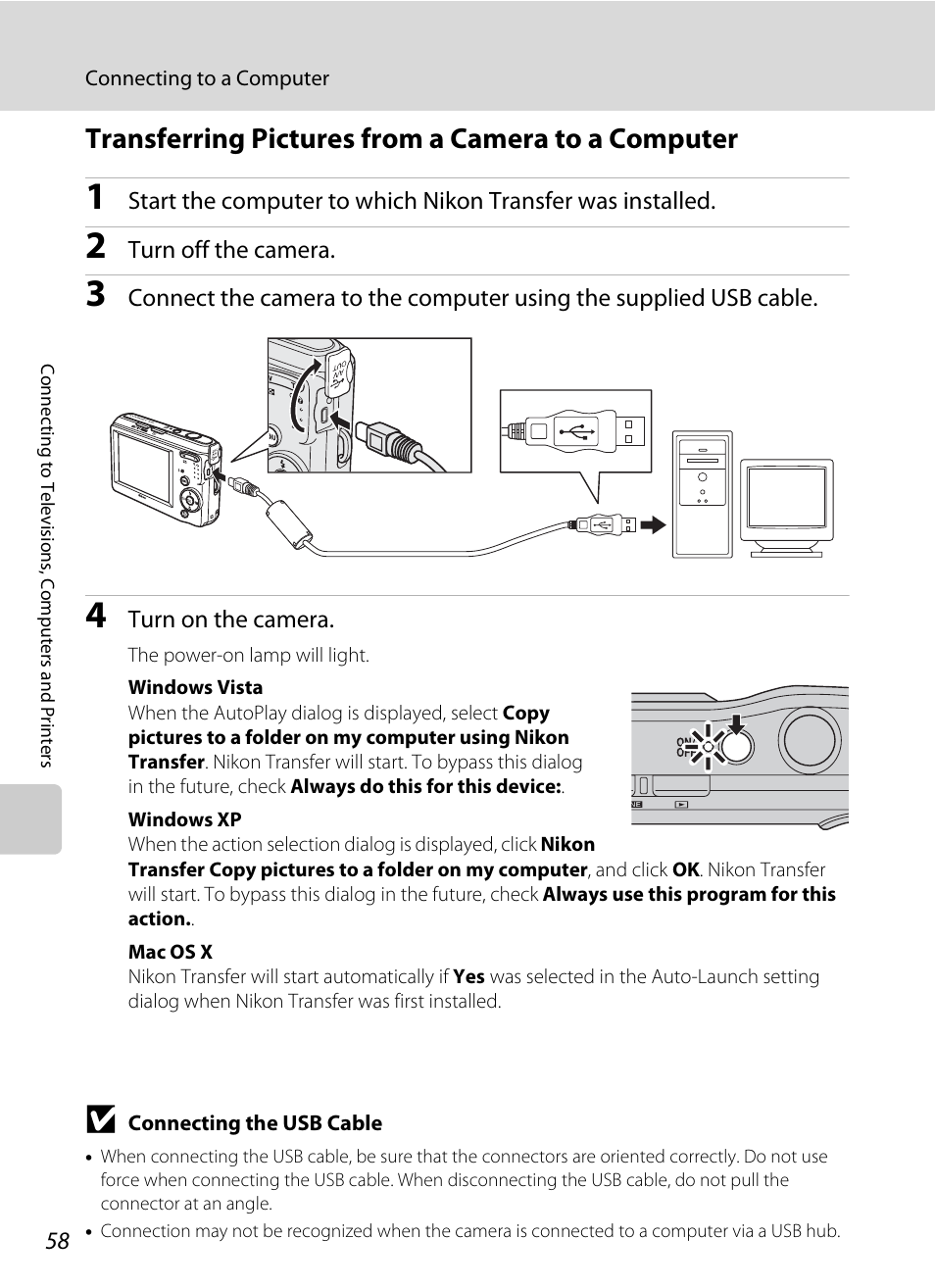 Transferring pictures from a camera to a computer | Nikon Coolpix L19 User Manual | Page 70 / 140