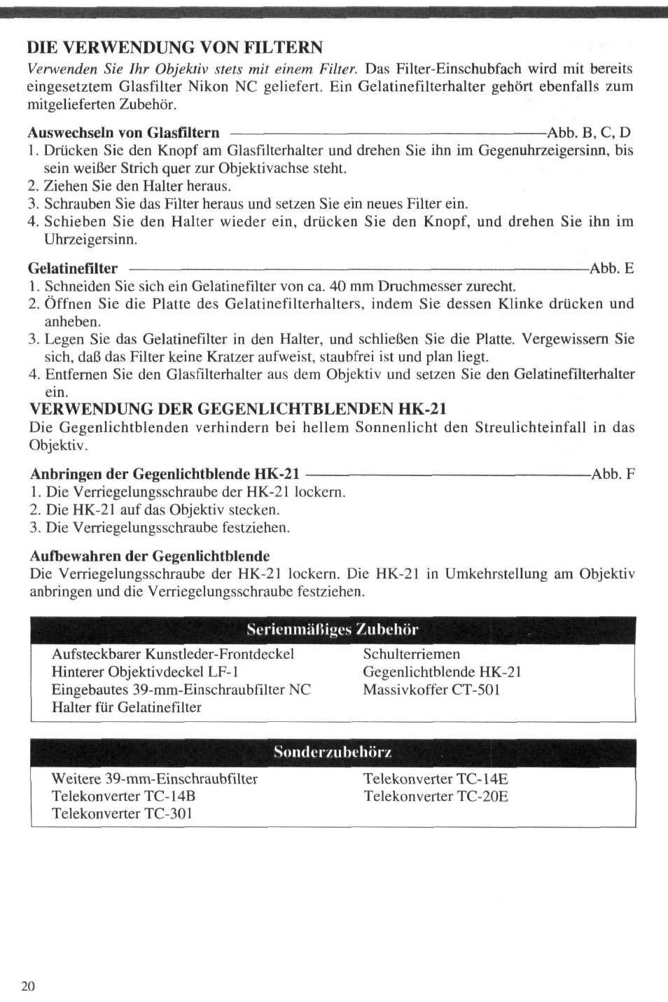 Die verwendung von filtern | Nikon 4DIF User Manual | Page 20 / 40