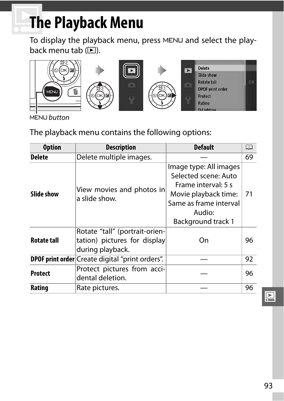 The playback menu | Nikon J1 User Manual | Page 113 / 216