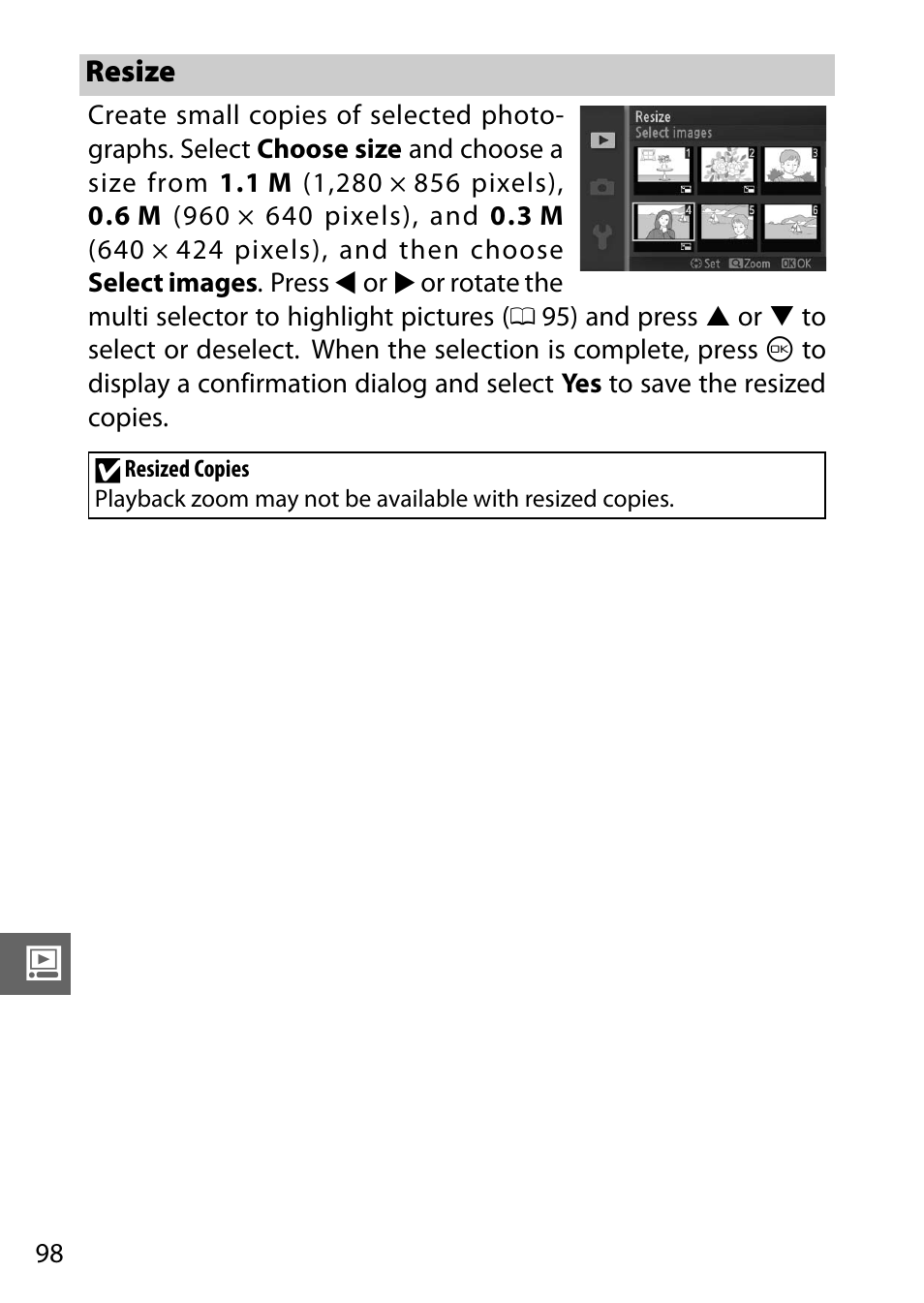 Resize | Nikon J1 User Manual | Page 118 / 216