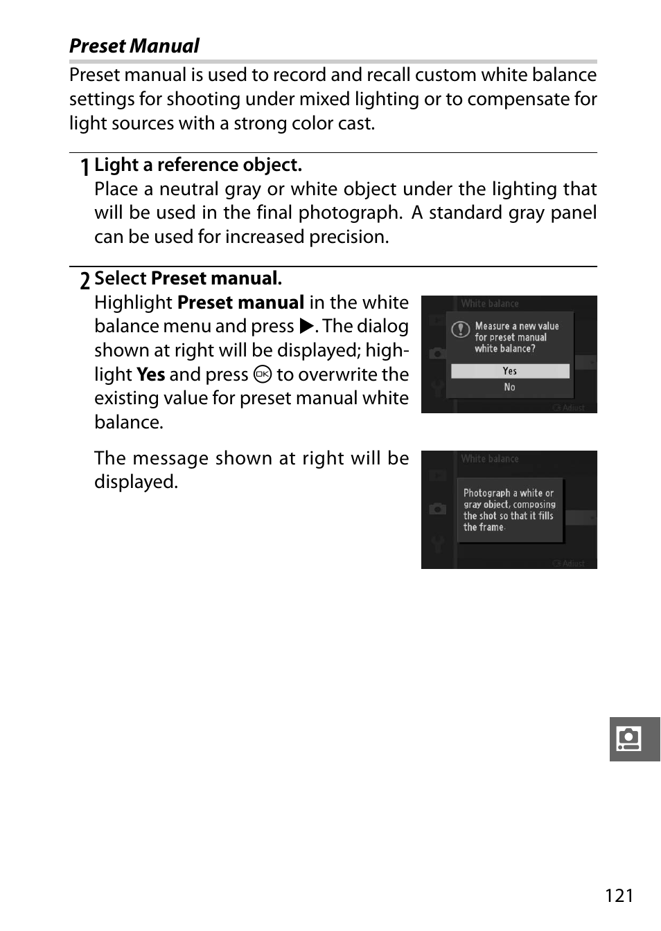 Preset manual | Nikon J1 User Manual | Page 141 / 216