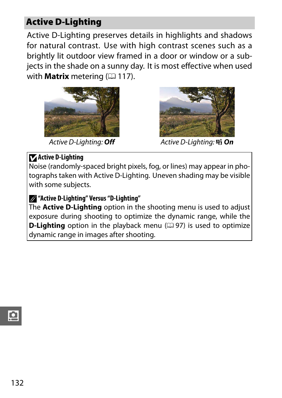 Active d-lighting, 0 132) i | Nikon J1 User Manual | Page 152 / 216