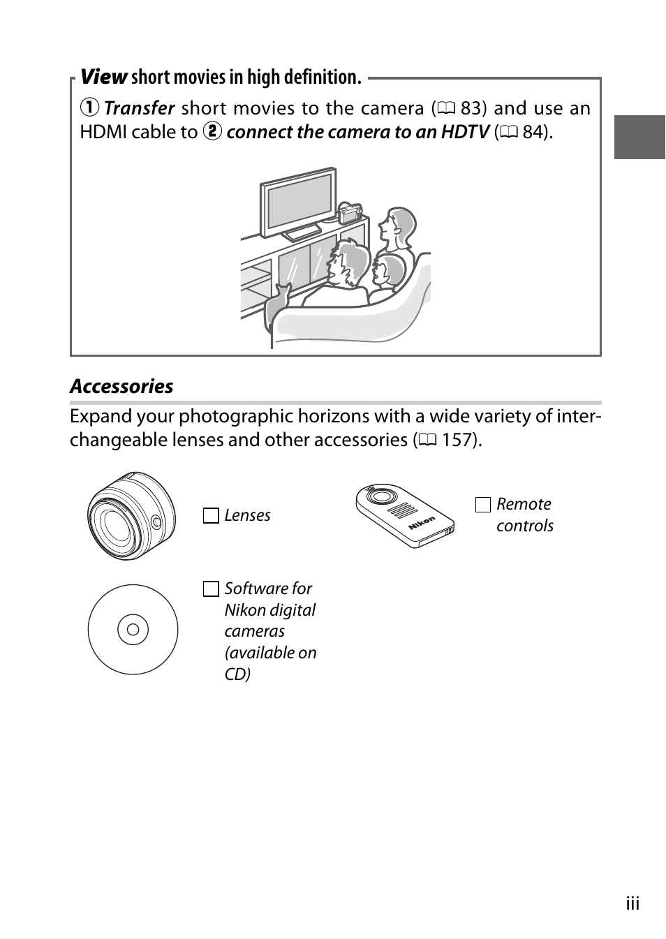 Accessories | Nikon J1 User Manual | Page 5 / 216