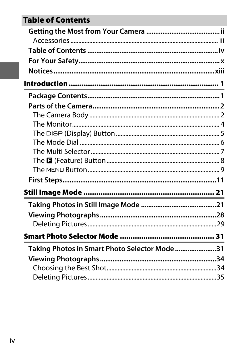 Nikon J1 User Manual | Page 6 / 216