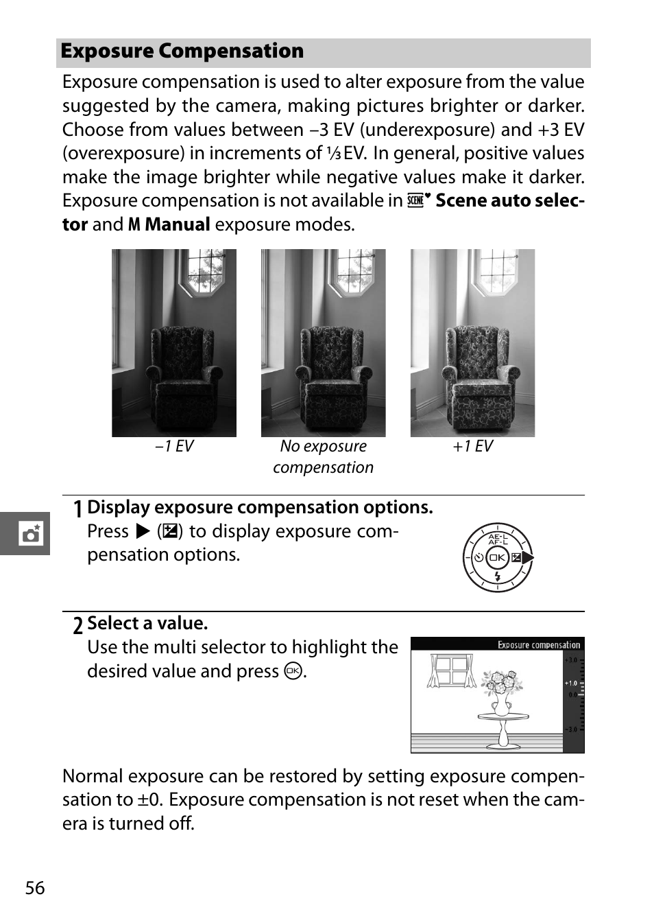 Exposure compensation | Nikon J1 User Manual | Page 76 / 216