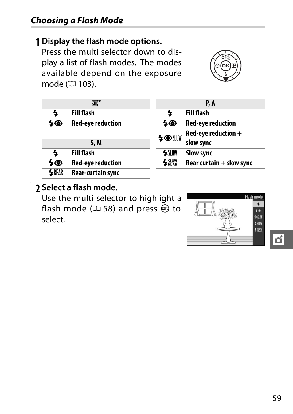 Choosing a flash mode | Nikon J1 User Manual | Page 79 / 216