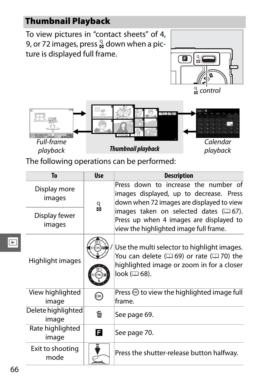 Thumbnail playback, Frame, 0 66). i | Nikon J1 User Manual | Page 86 / 216