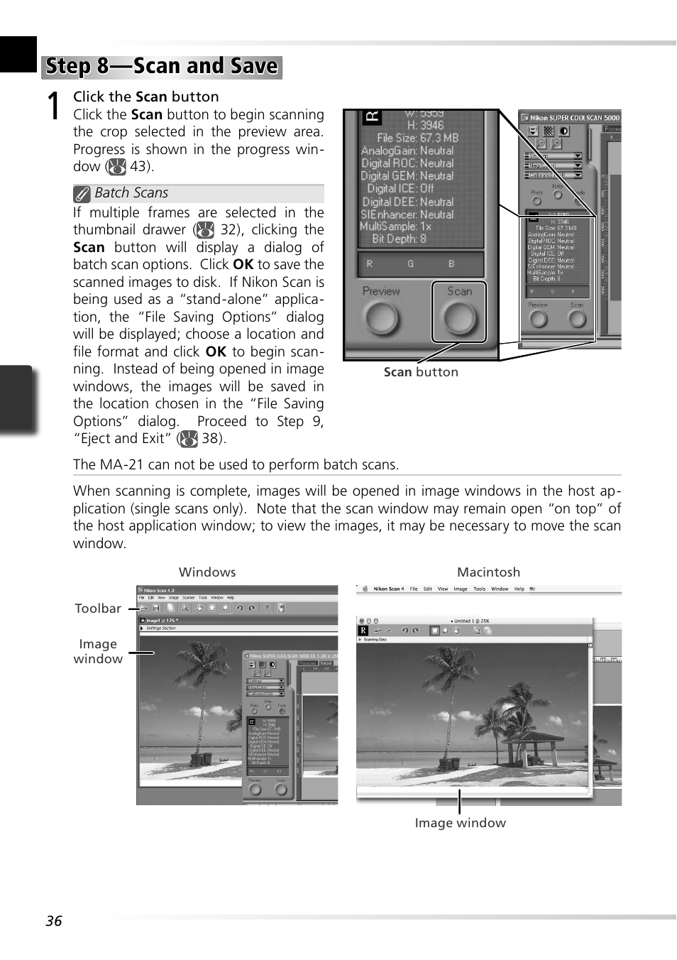 Step 8 — scan and save | Nikon 5000 ED User Manual | Page 45 / 81