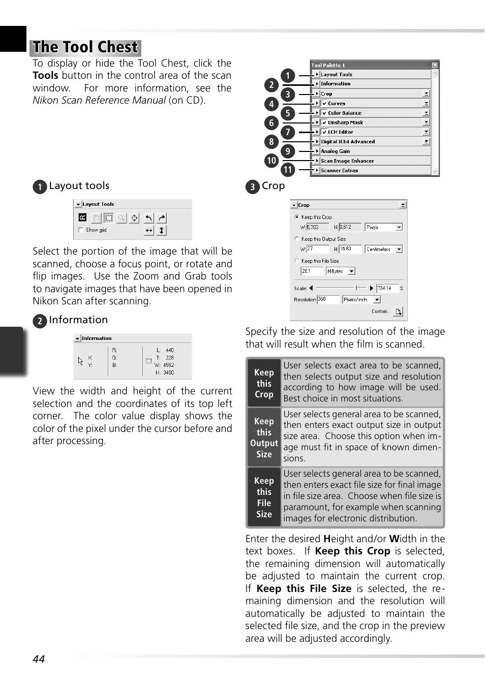 The tool chest | Nikon 5000 ED User Manual | Page 53 / 81