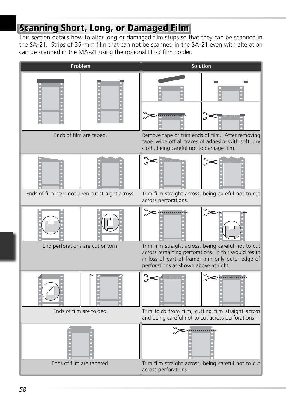 Scanning short, long, or damaged film | Nikon 5000 ED User Manual | Page 67 / 81