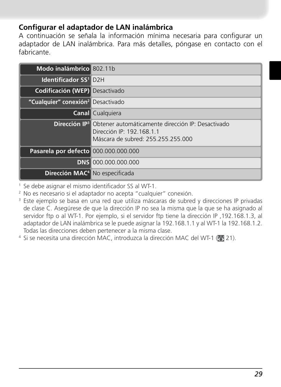 Confi gurar el adaptador de lan inalámbrica | Nikon WT-1 User Manual | Page 126 / 137