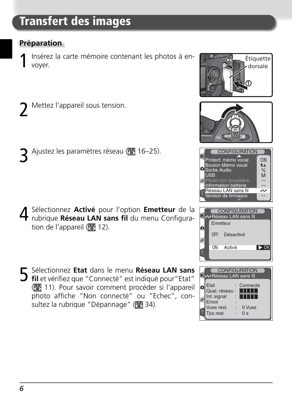 Transfert des images | Nikon WT-1 User Manual | Page 58 / 137