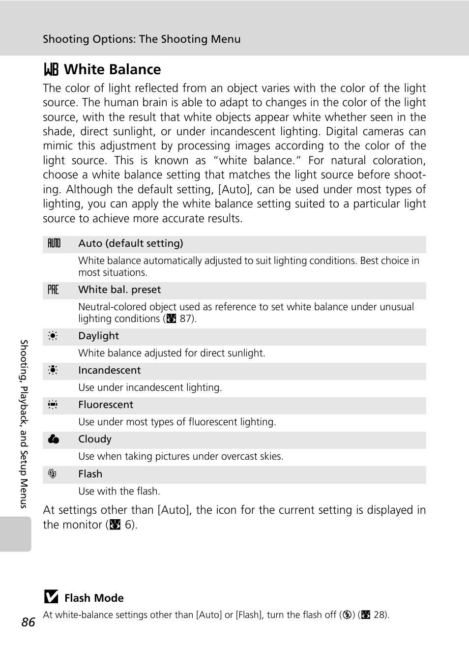 White balance, Dwhite balance | Nikon Coolpix S200 User Manual | Page 100 / 152