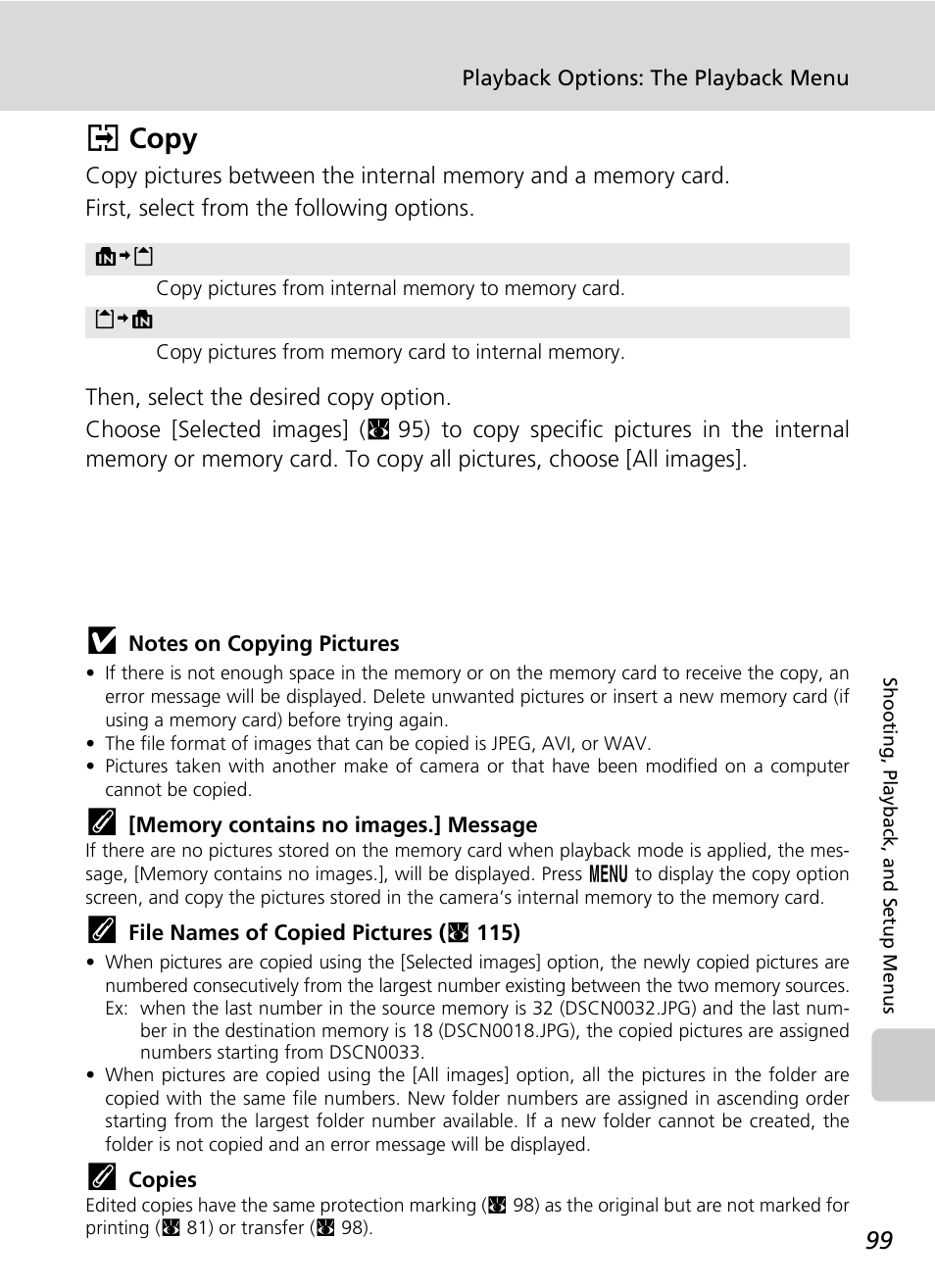 Copy, Lcopy | Nikon Coolpix S200 User Manual | Page 113 / 152