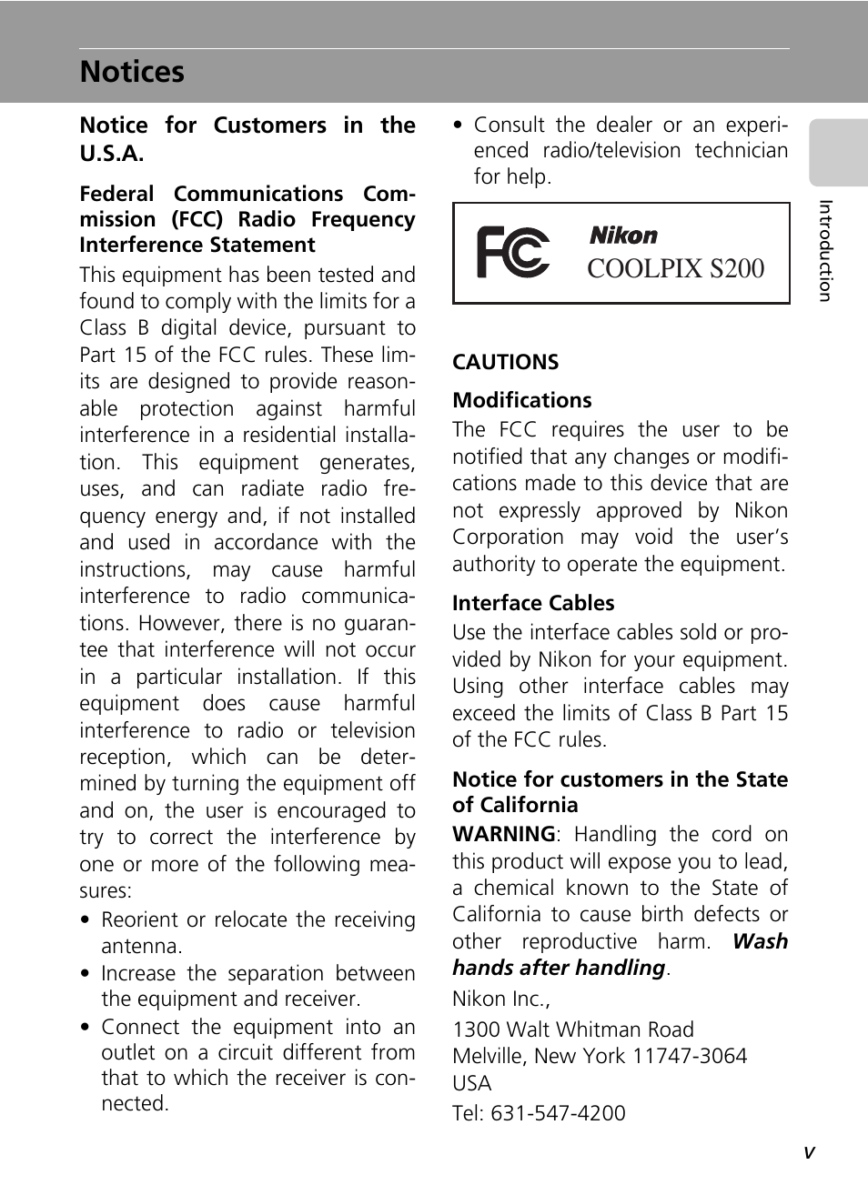 Notices, Coolpix s200 | Nikon Coolpix S200 User Manual | Page 7 / 152