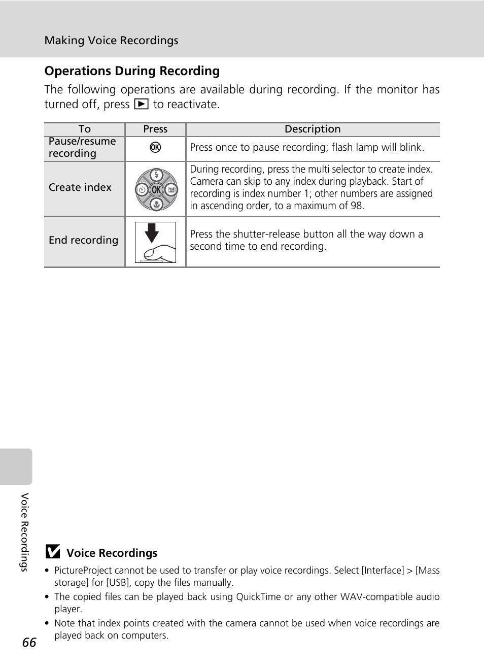 Operations during recording | Nikon Coolpix S200 User Manual | Page 80 / 152