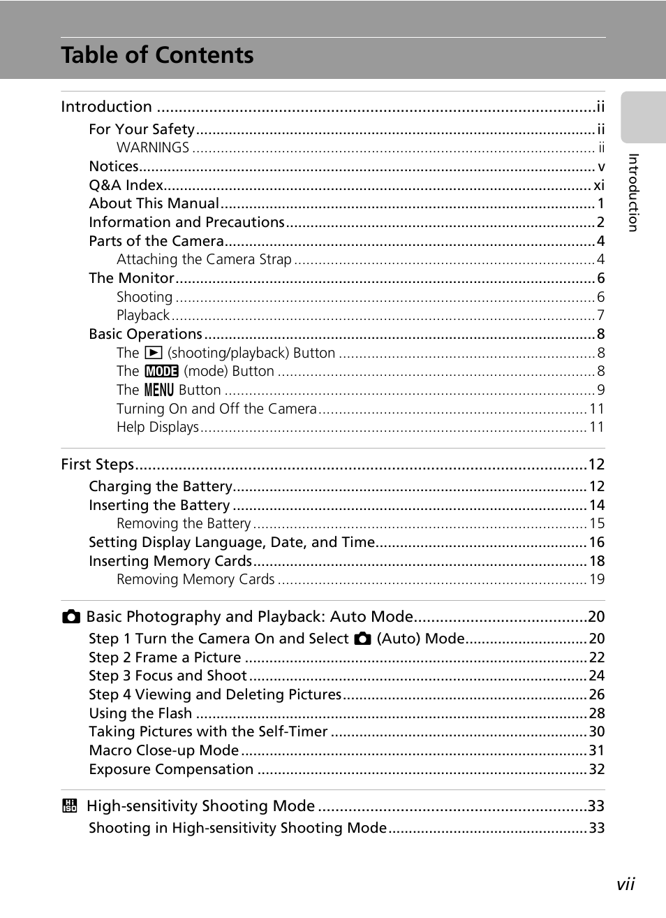 Nikon Coolpix S200 User Manual | Page 9 / 152