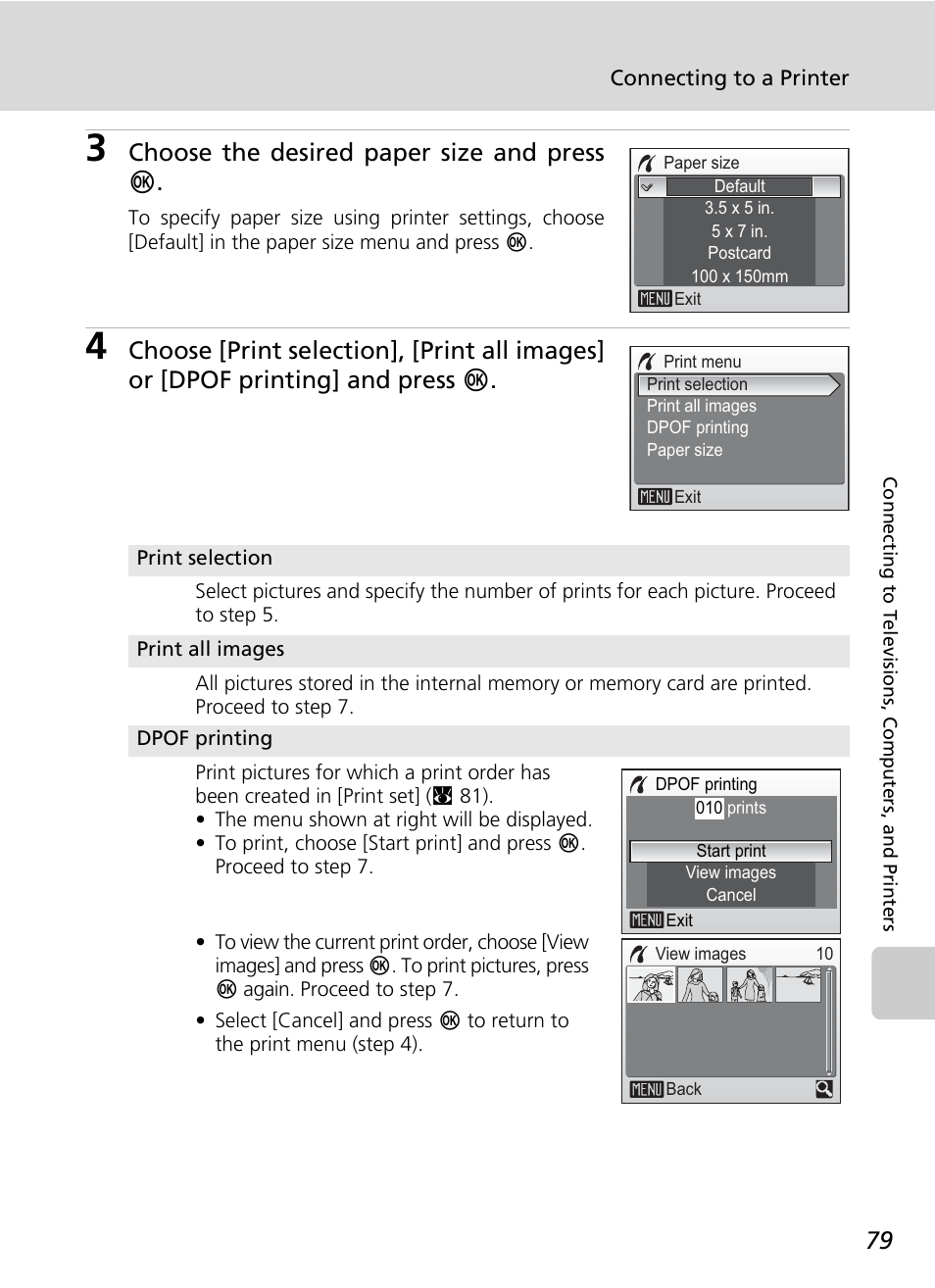 Choose the desired paper size and press d | Nikon Coolpix S200 User Manual | Page 93 / 152