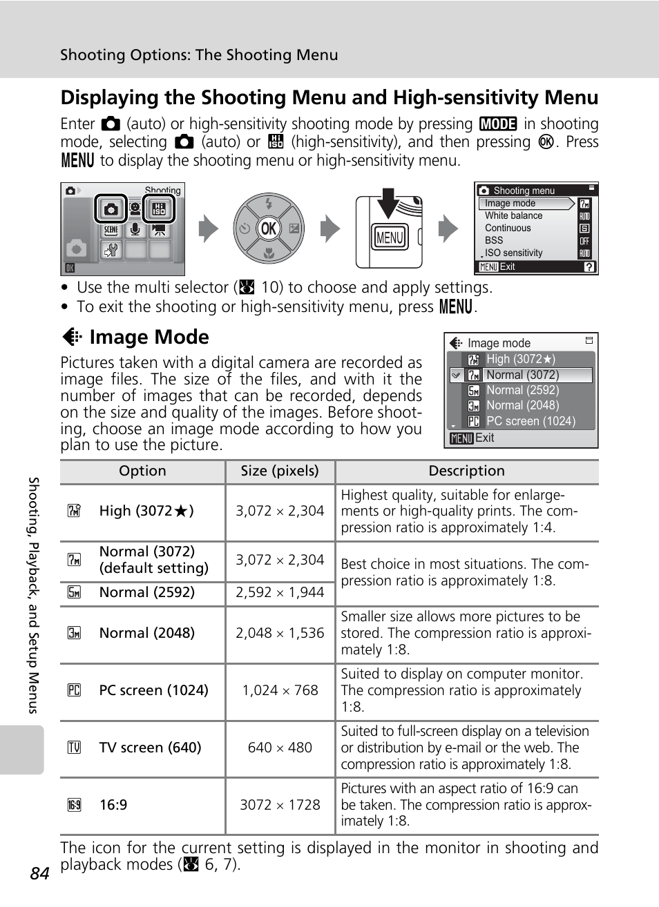 Image mode, Zimage mode | Nikon Coolpix S200 User Manual | Page 98 / 152