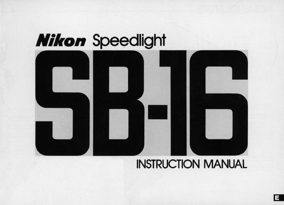 Nikon SPEEDLIGHT SB-16 User Manual | 100 pages