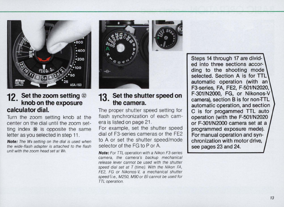 Basic operation —continued | Nikon SPEEDLIGHT SB-16 User Manual | Page 13 / 100