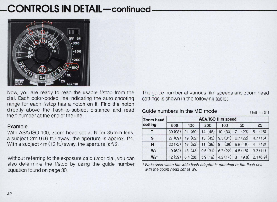 3) determine the exposure, Determine the exposure ~32 | Nikon SPEEDLIGHT SB-16 User Manual | Page 32 / 100