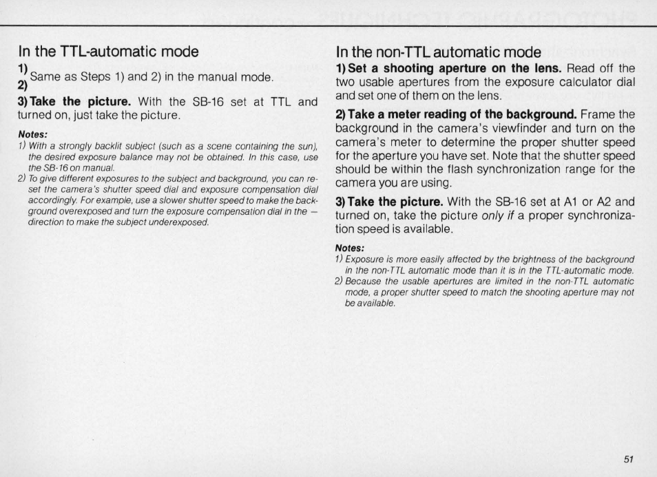 Nikon SPEEDLIGHT SB-16 User Manual | Page 51 / 100