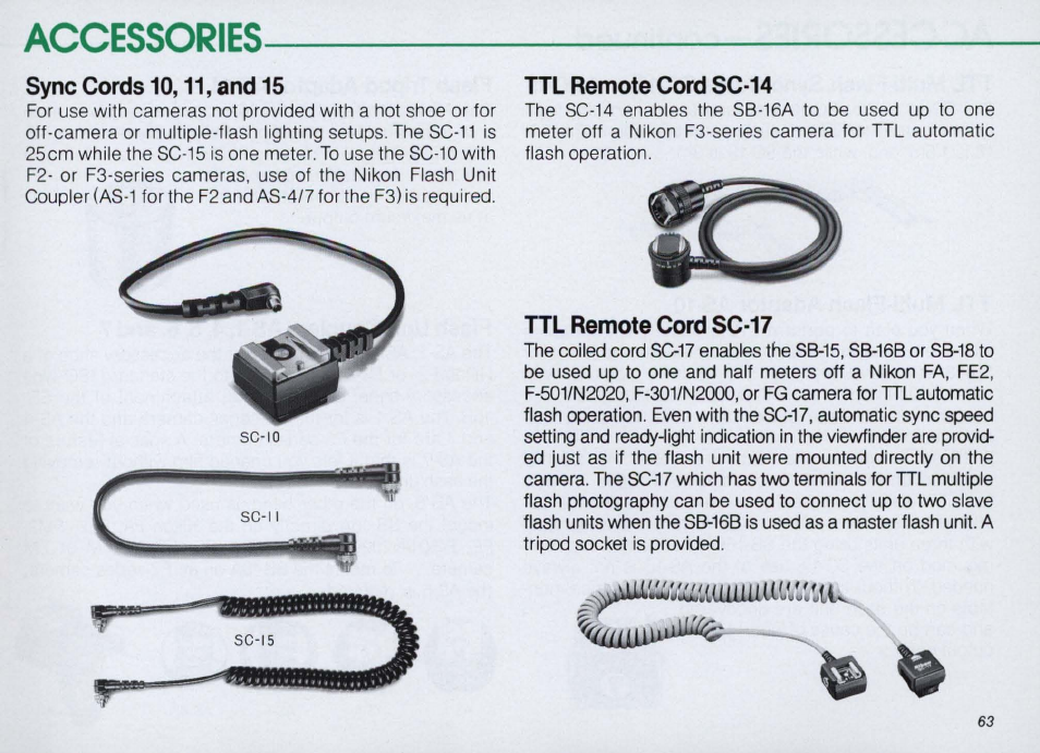 Nikon SPEEDLIGHT SB-16 User Manual | Page 63 / 100