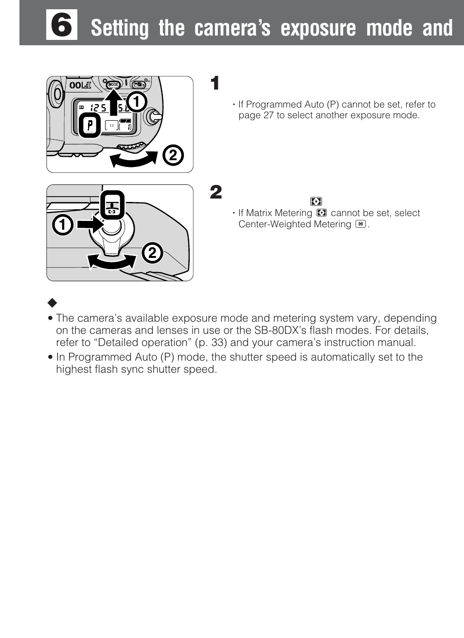 Setting the camera’s exposure mode and | Nikon SB-80DX User Manual | Page 26 / 108