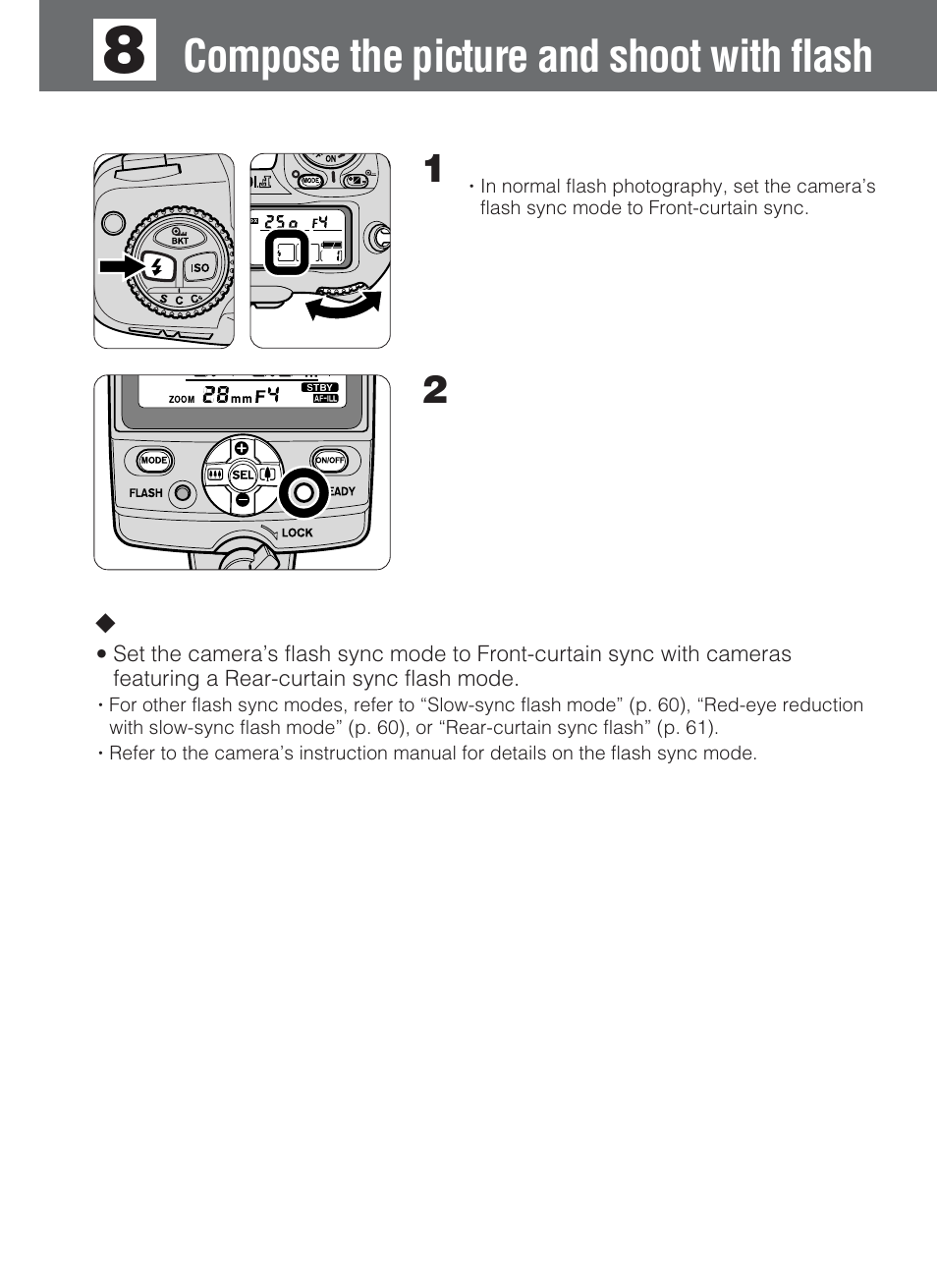 Compose the picture and shoot with flash | Nikon SB-80DX User Manual | Page 30 / 108