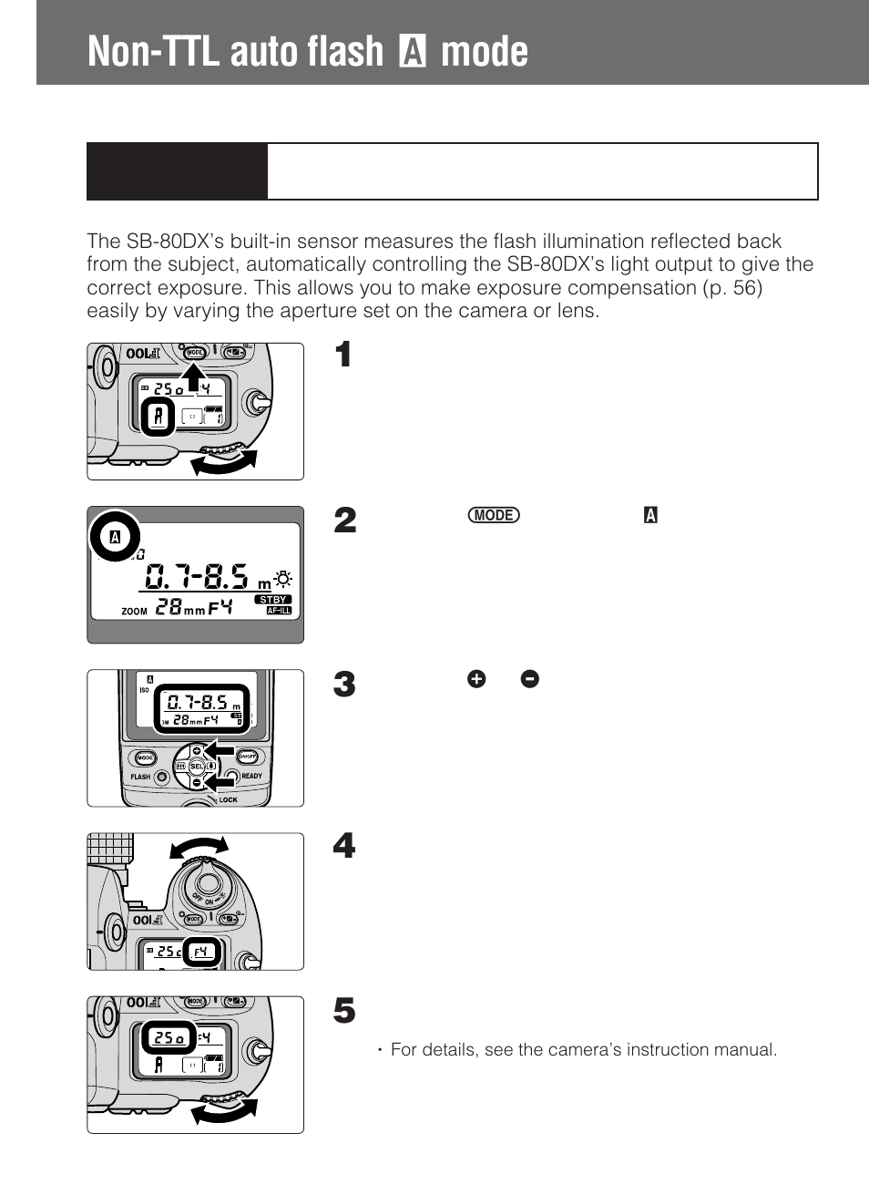 Non-ttl auto flash a mode | Nikon SB-80DX User Manual | Page 40 / 108