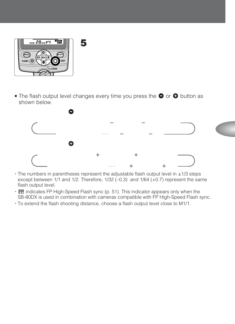 Setting the flash output level | Nikon SB-80DX User Manual | Page 47 / 108