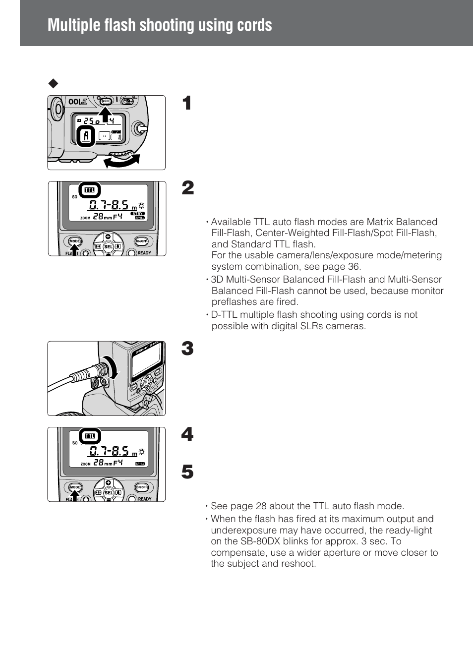 Multiple flash shooting using cords | Nikon SB-80DX User Manual | Page 78 / 108