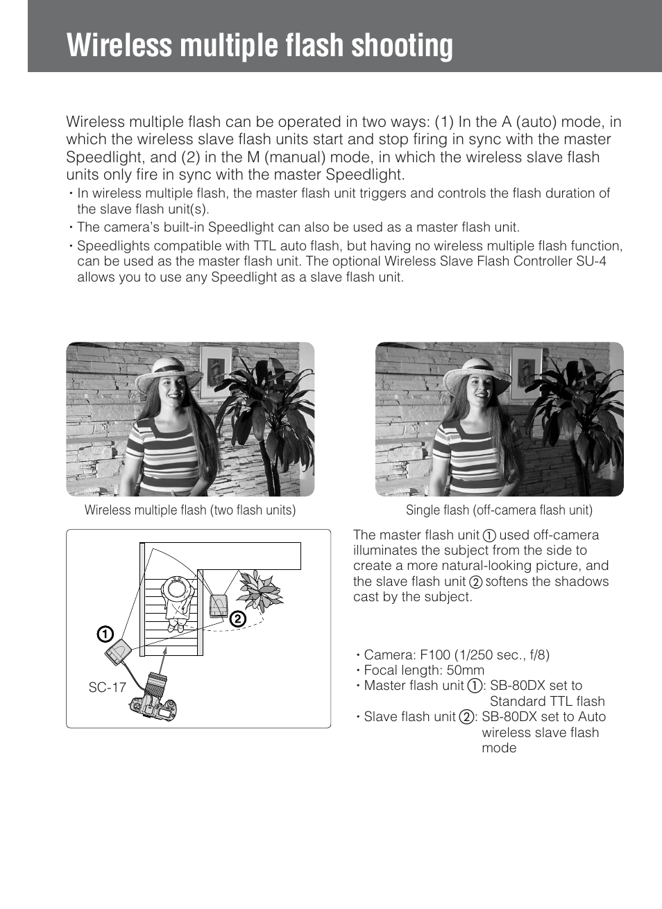 Wireless multiple flash shooting | Nikon SB-80DX User Manual | Page 82 / 108