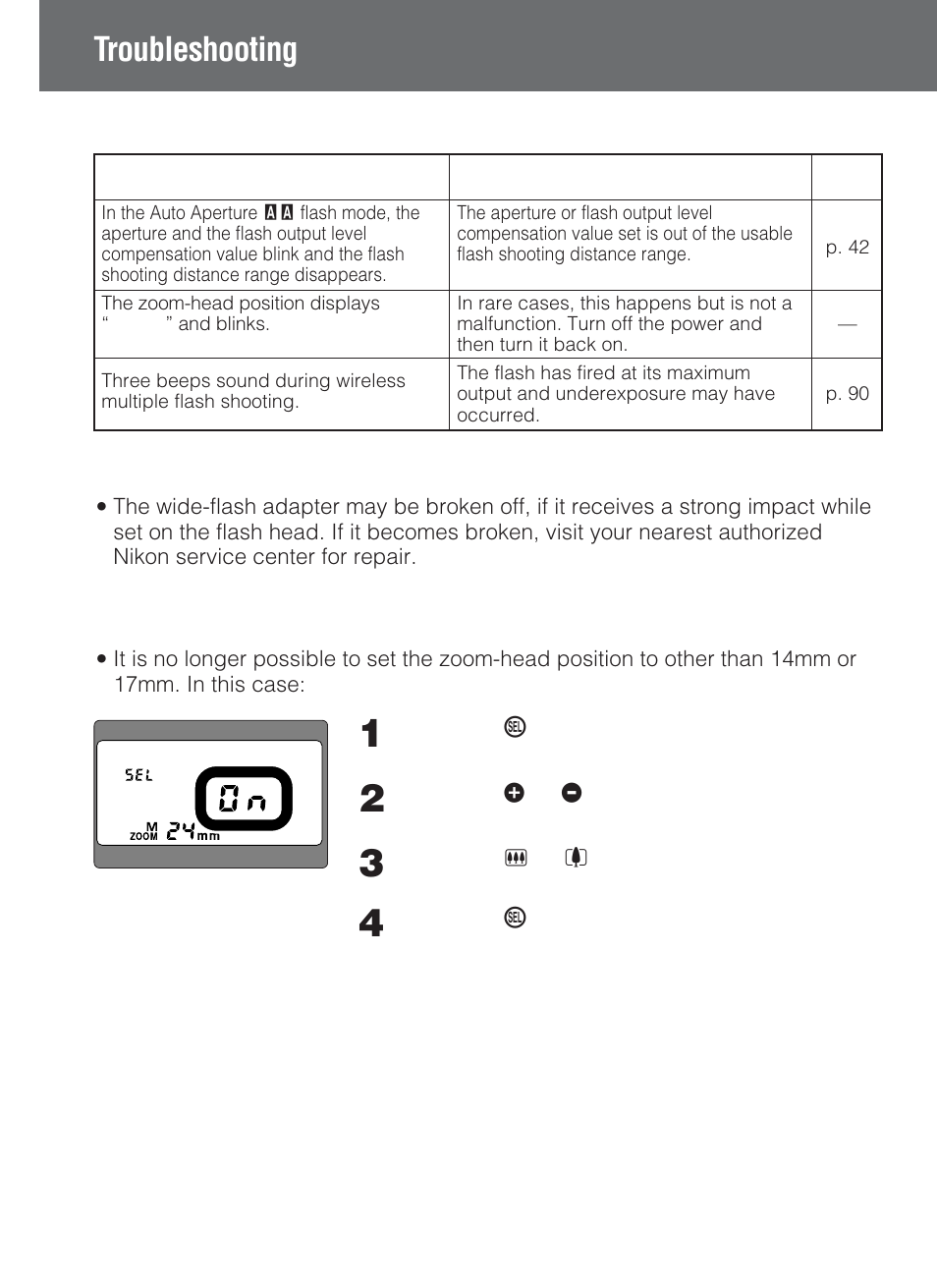 Troubleshooting | Nikon SB-80DX User Manual | Page 98 / 108