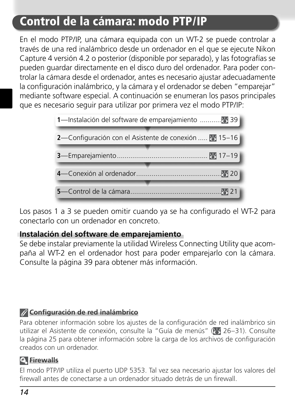 Control de la cámara: modo ptp / ip | Nikon WT-2 User Manual | Page 145 / 187
