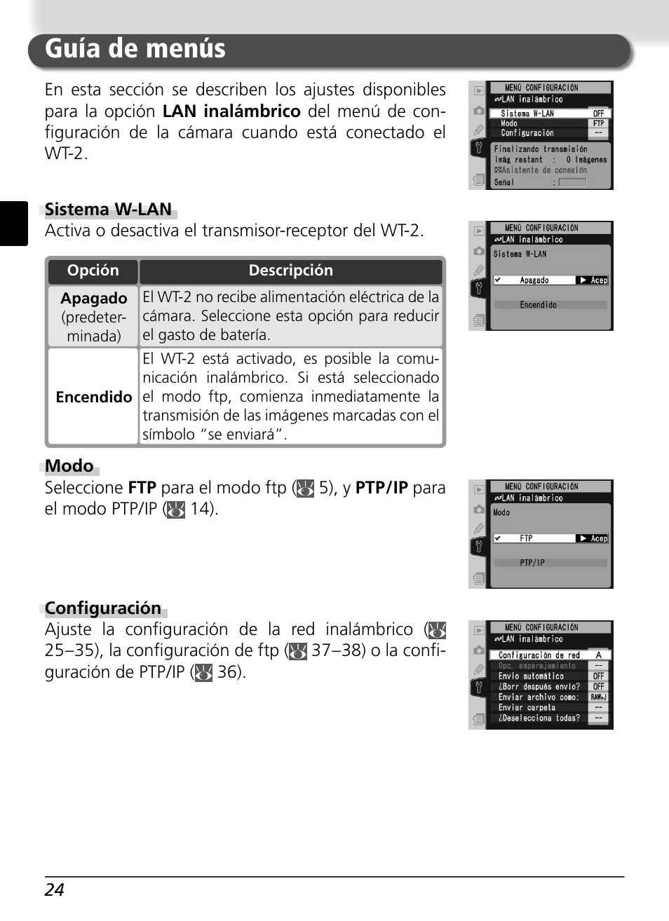 Guía de menús | Nikon WT-2 User Manual | Page 155 / 187