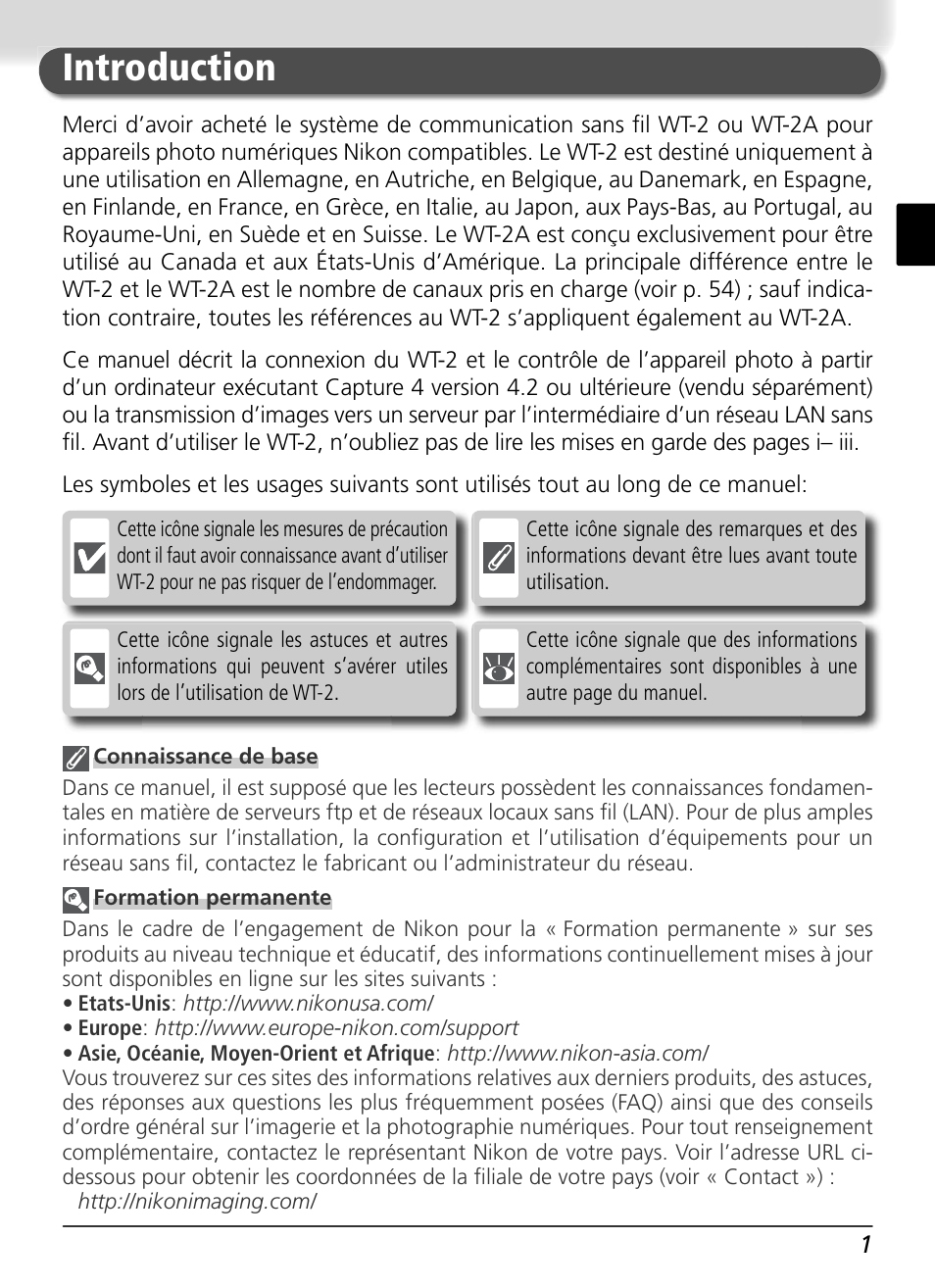 Introduction | Nikon WT-2 User Manual | Page 70 / 187