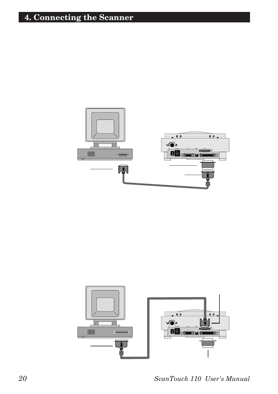 Connecting to the macintosh computer, Connecting to the ibm pc/at or compatible computer, Connecting the scanner | Nikon AX-110 User Manual | Page 30 / 47